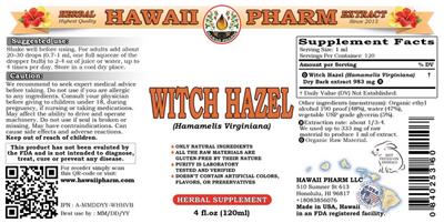 Photo of the Hawaii Pharm Witch Hazel label