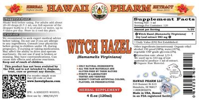 Photo of the Hawaii Pharm Witch Hazel label