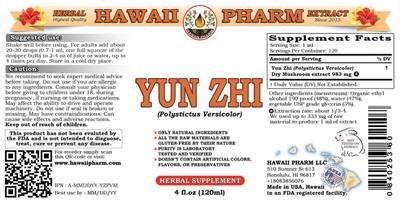 Photo of the Hawaii Pharm Yun Zhi label