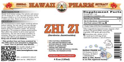 Photo of the Hawaii Pharm Zhi Zi label