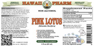 Photo of the Hawaii Pharm Pink Lotus Non-Alcohol label