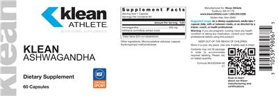 Photo of the Klean Athlete Klean Ashwagandha label
