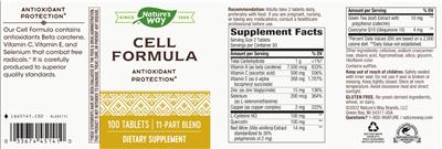 Photo of the Nature's Way Cell Formula label
