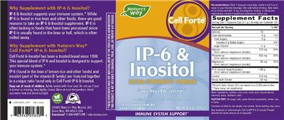 Photo of the Nature's Way Cell Forté IP-6 & Inositol Citrus Flavored Drink Mix label