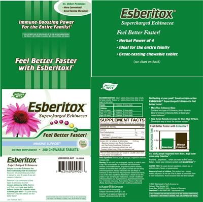 Photo of the Nature's Way Esberitox label