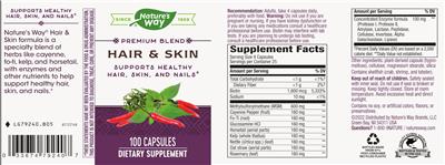 Photo of the Nature's Way Hair & Skin label