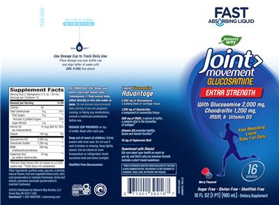 Photo of the Nature's Way Joint Movement Glucosamine Extra Strength Berry Flavored label