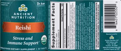Photo of the Ancient Nutrition Reishi label