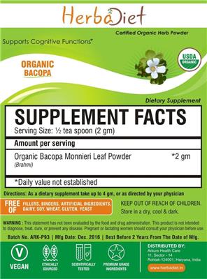 Organic Bacopa Powder