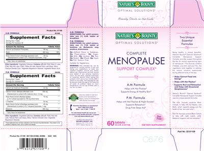 Photo of the Nature's Bounty Optimal Solutions A.M. Formula label