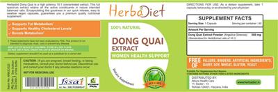 Photo of the Herbadiet Dong Quai Extract label