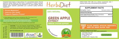 Photo of the Herbadiet Green Apple Extract label