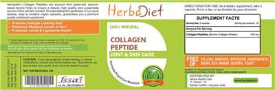 Photo of the Herbadiet Collagen Peptide label