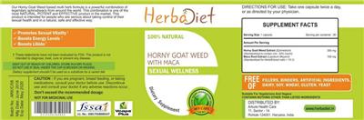 Photo of the Herbadiet Horny Goat Weed with Maca label