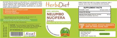 Photo of the Herbadiet Nelumbo Nucifera Extract label