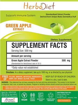Photo of the Herbadiet Green Apple Extract Powder label