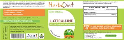 Photo of the Herbadiet L-Citrulline label
