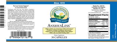 Photo of the Nature's Sunshine AnxiousLess label