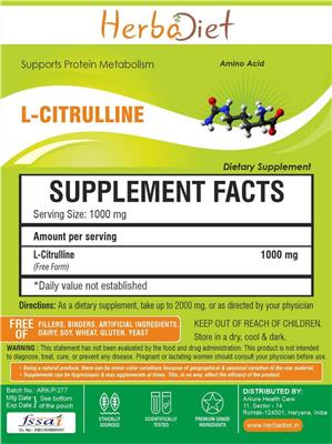Photo of the Herbadiet L-Citrulline label