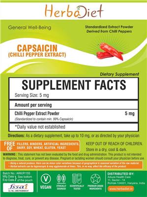 Product label image for Capsaicin (Chilli Pepper Extract) Powder