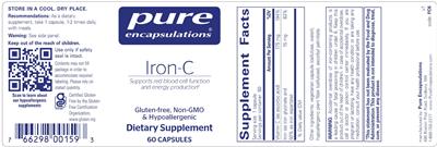 Photo of the Pure Encapsulations Iron-C label