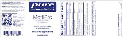 Photo of the Pure Encapsulations MotilPro label