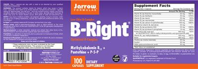 Photo of the Jarrow Formulas B-Right label