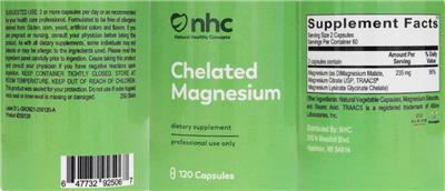 Photo of the NHC Natural Healthy Concepts Chelated Magnesium label
