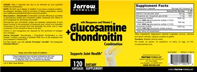 Photo of the Jarrow Formulas Glucosamine + Chondroitin label