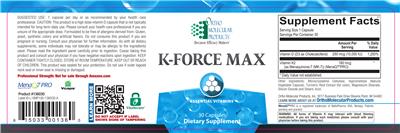 Photo of the Ortho Molecular Products K-Force Max label