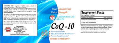 Photo of the Totally Products CoQ-10 label