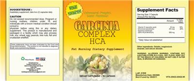 Photo of the Totally Products Garcinia Complex HCA label