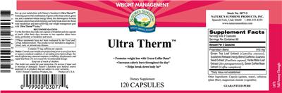 Photo of the Nature's Sunshine Ultra Therm label