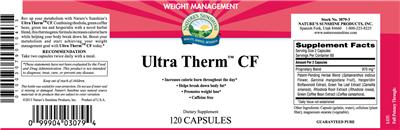 Photo of the Nature's Sunshine Ultra Therm CF label