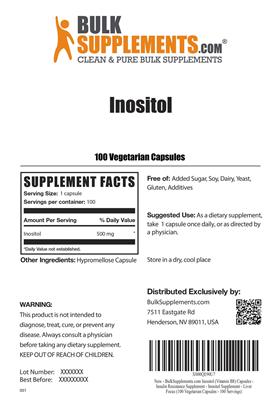 Photo of the BulkSupplements.com Inositol label