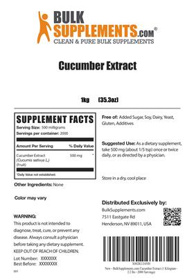 Photo of the BulkSupplements.com Cucumber Extract label