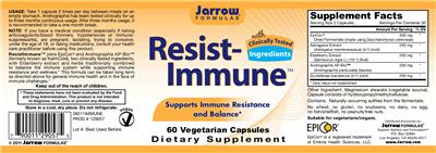 Photo of the Jarrow Formulas Resist-Immune label