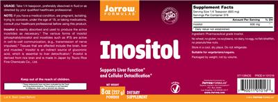 Photo of the Jarrow Formulas Inositol Powder label
