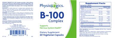 Photo of the PhysioLogics B-100 Complex label