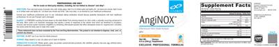 Photo of the XYMOGEN AngiNOX Natural Orange Flavor label