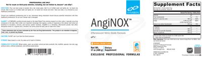 Photo of the XYMOGEN AngiNOX Natural Orange Flavor label