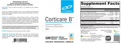 Photo of the XYMOGEN Corticare B label
