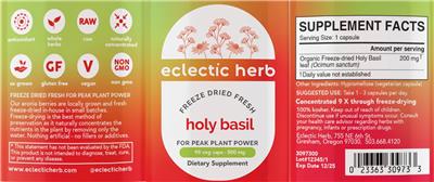 Photo of the Eclectic Herb Holy Basil label