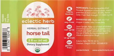 Photo of the Eclectic Herb Horsetail label