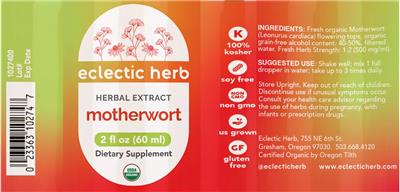 Photo of the Eclectic Herb Motherwort label