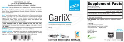 Photo of the XYMOGEN GarliX label