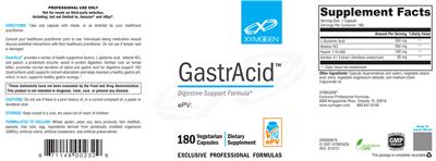 Photo of the XYMOGEN GastrAcid label