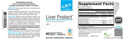 Photo of the XYMOGEN Liver Protect label
