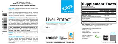 Photo of the XYMOGEN Liver Protect label