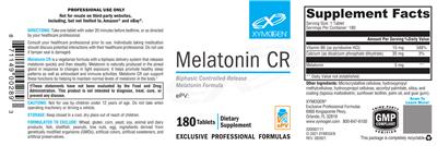 Photo of the XYMOGEN Melatonin CR label